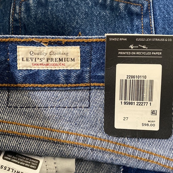 Levi’s Premium Wedgie Icon Fit cropped rigid denim jeans in medium wash sz 26 - Picture 12 of 15